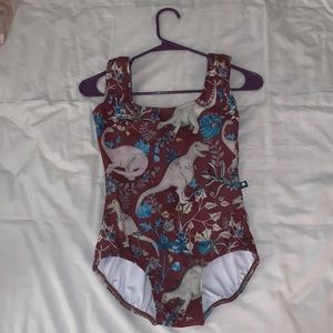 Luckyleo Maroon Dino Glide Leotard